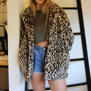 Faux Fur Leopard Coat